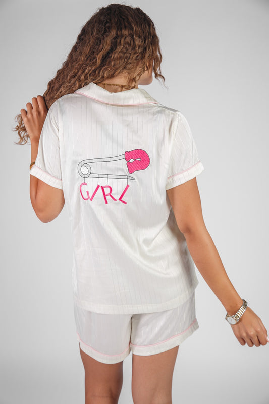 It’s a Girl pink satin pajama for women – soft homewear sleep set