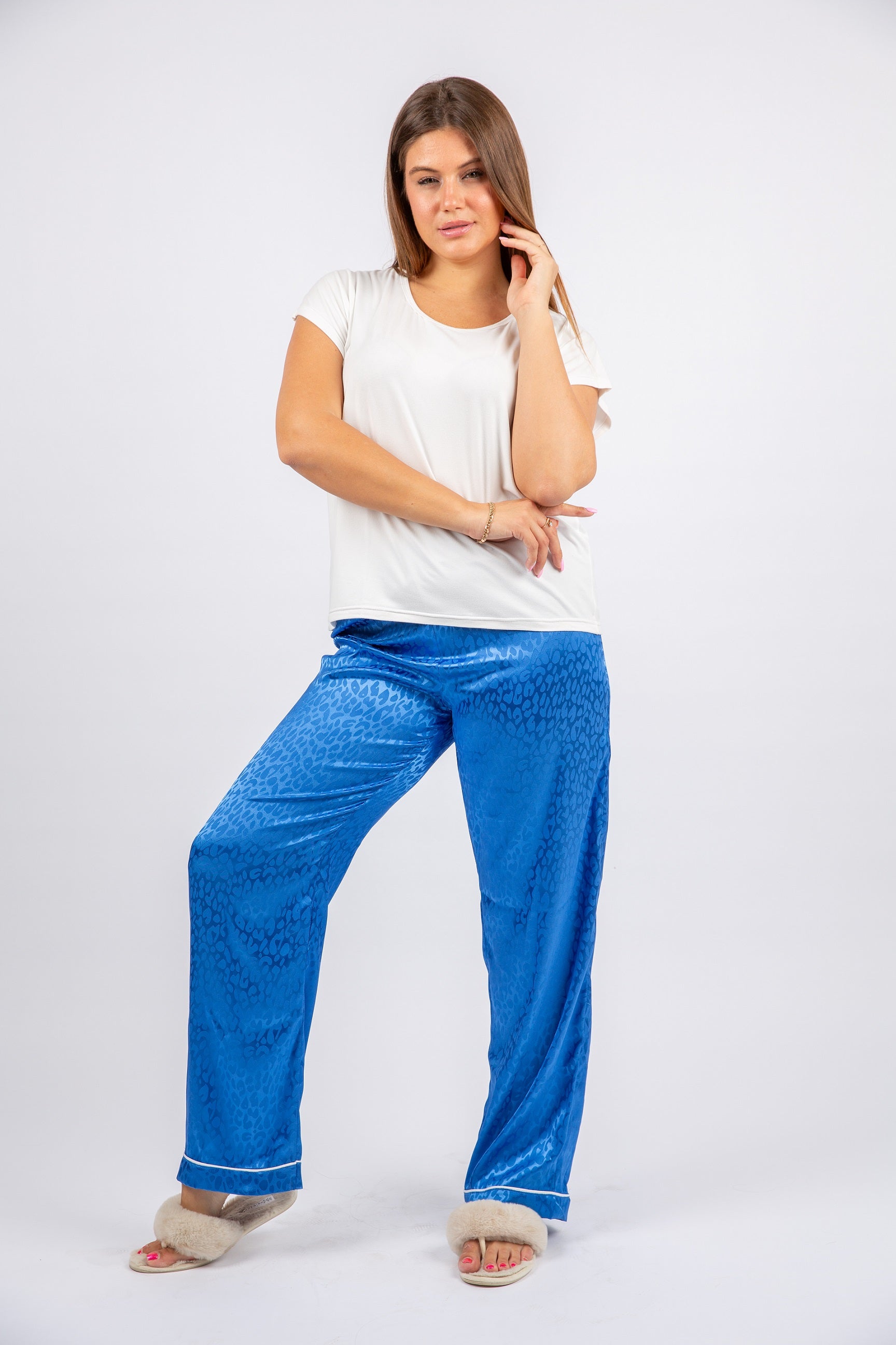 Hush pajama with satin pants and cotton top – dreamy women’s sleepwear set