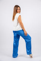 Hush pajama with satin pants and cotton top