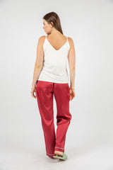 Sleepy pajama set – satin pants with cotton top