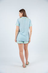 Lazy pajama baby blue cotton set