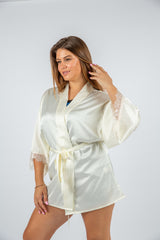 Feather robe-White