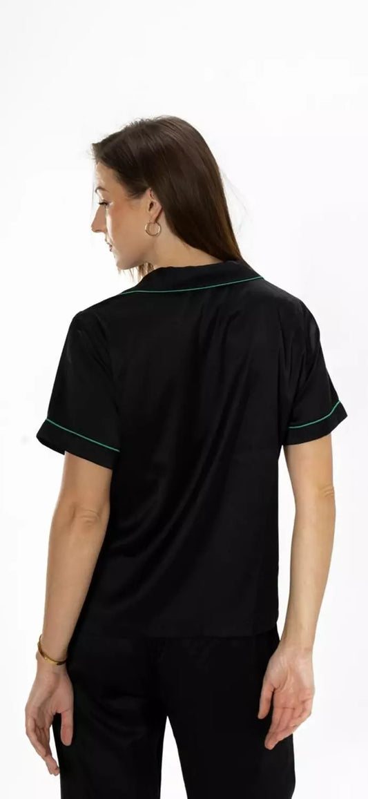 Off Day Black Satin Set