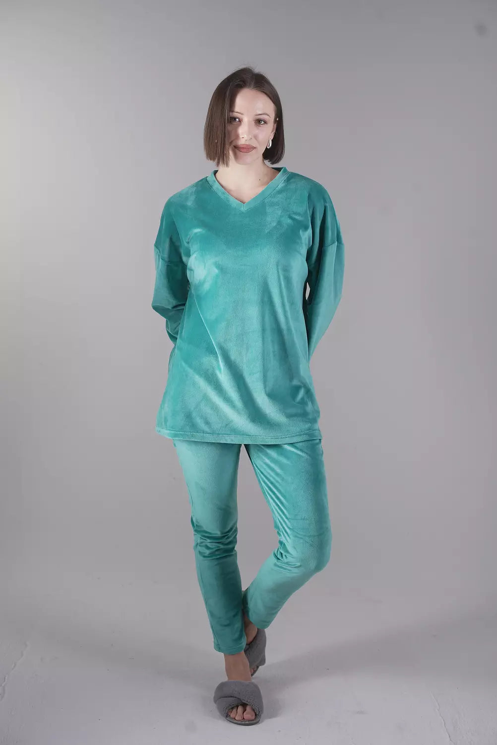 Fluffy Teal Legging