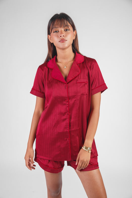 Hotty satin pajama with light stripes – bold modern women’s 