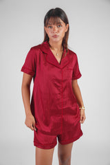 Hotty satin pajama with light stripes – bold modern 