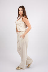 Fit Set beige lycra with gold lines 