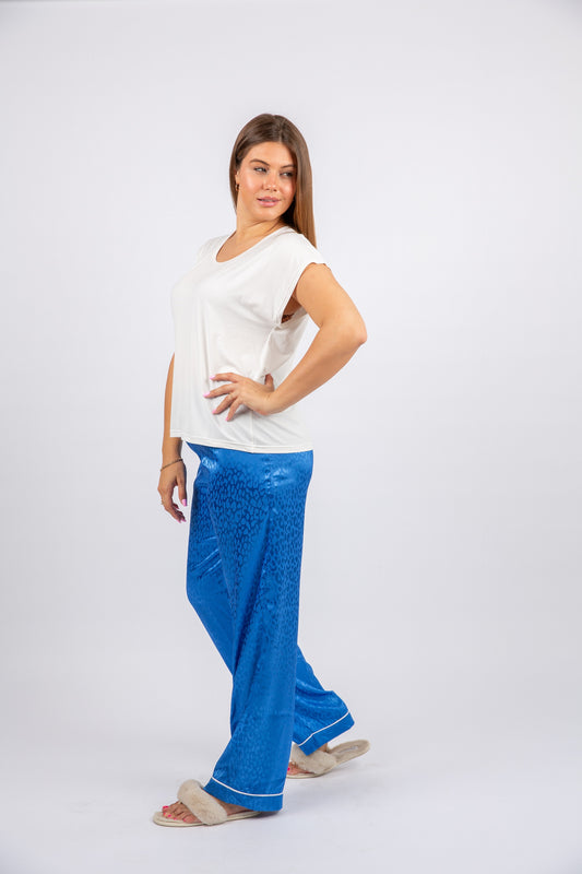Hush pajama with satin pants and cotton top – dreamy women’s sleepwear 