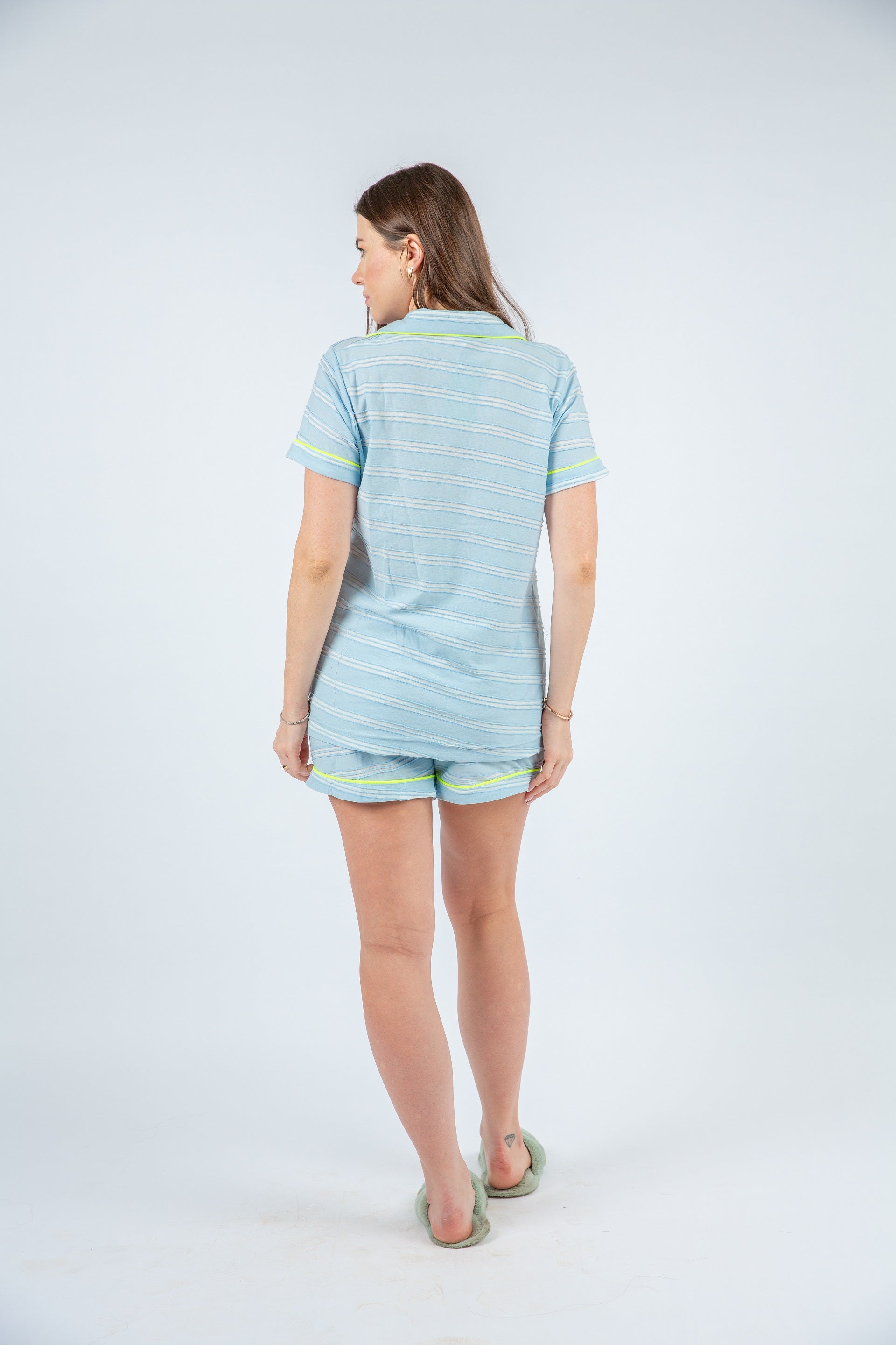 Lazy pajama baby blue cotton set 