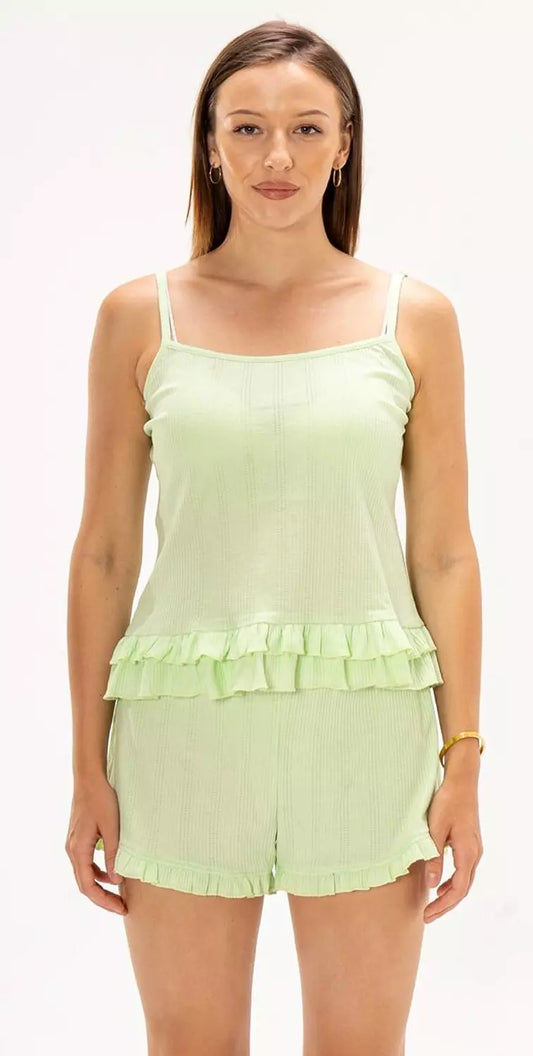 Apple Green Neon Ruffle Set