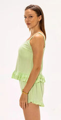 Apple Green Neon Ruffle Set