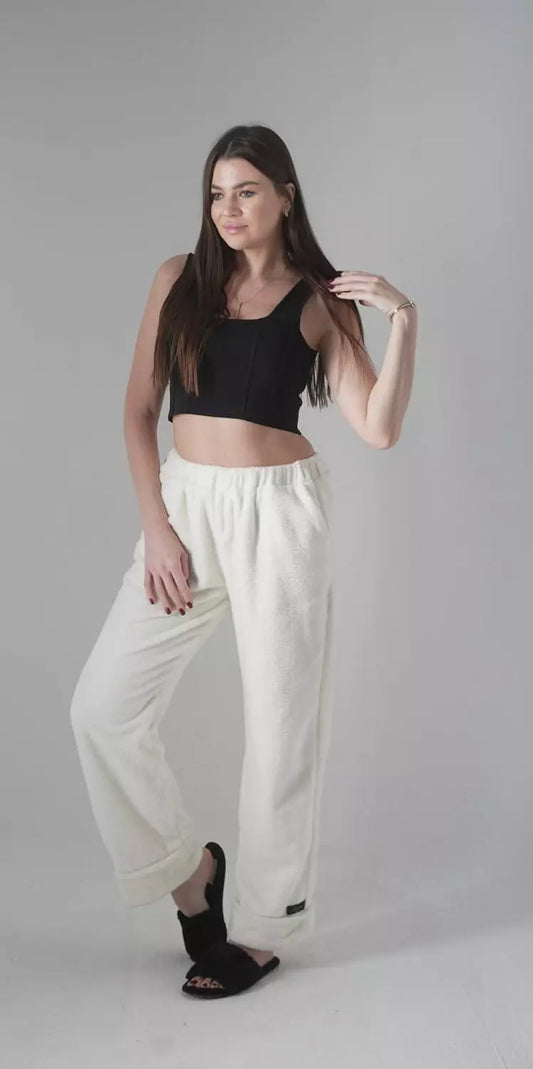 Relaxed Fluffy Off White Pants