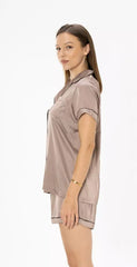 Off Day Coffee Satin Set