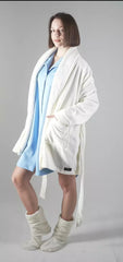 Fluffy Short Off white Robe