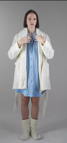 Fluffy Short Off white Robe