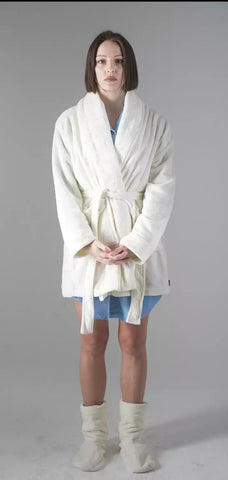 Fluffy Short Off white Robe